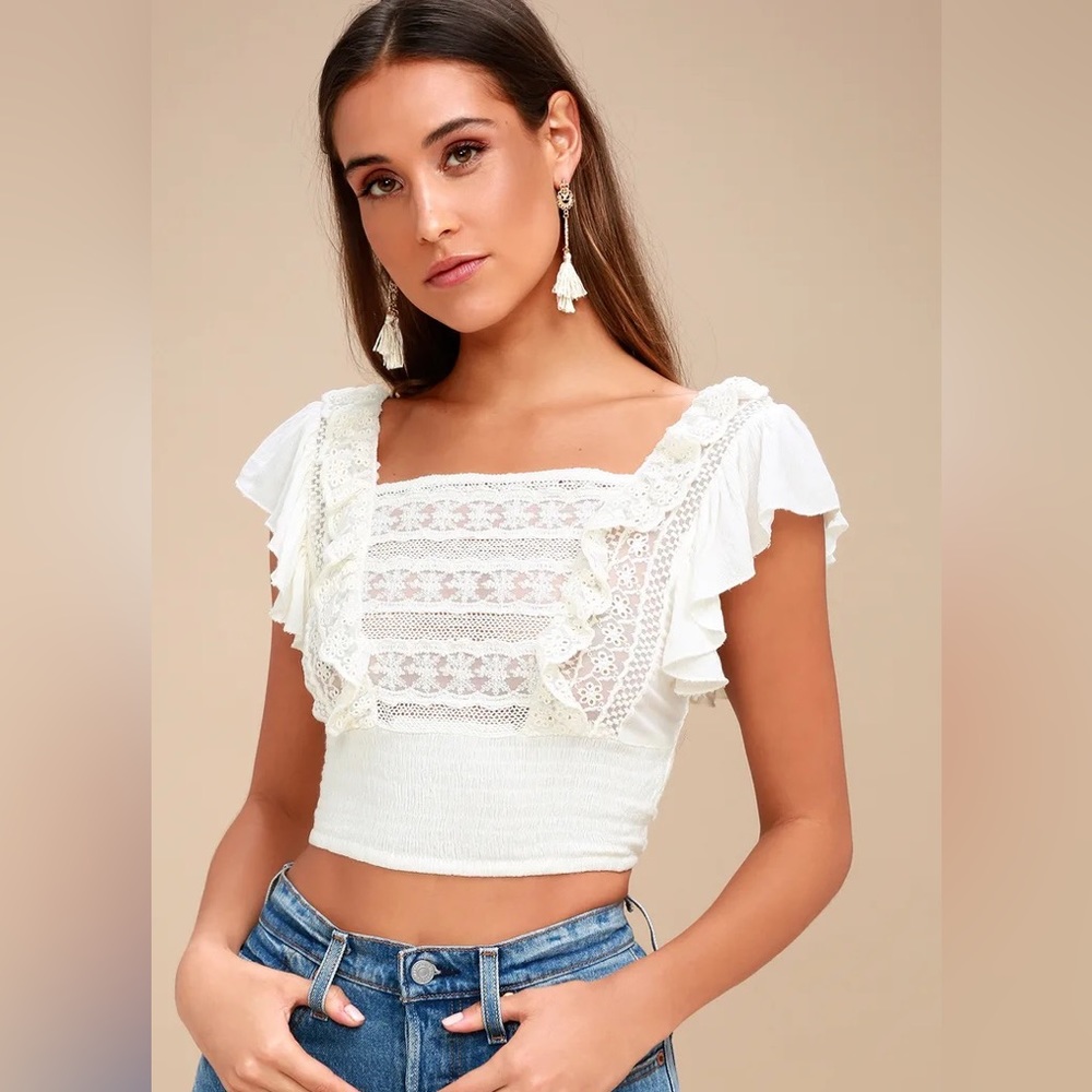 Free people Bridget top - medium NWT in ivory
